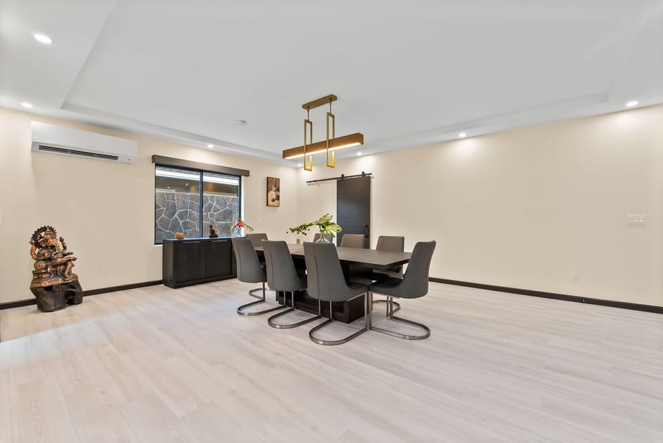 Modern kitchen with elegant cabinetry and ample counter space.