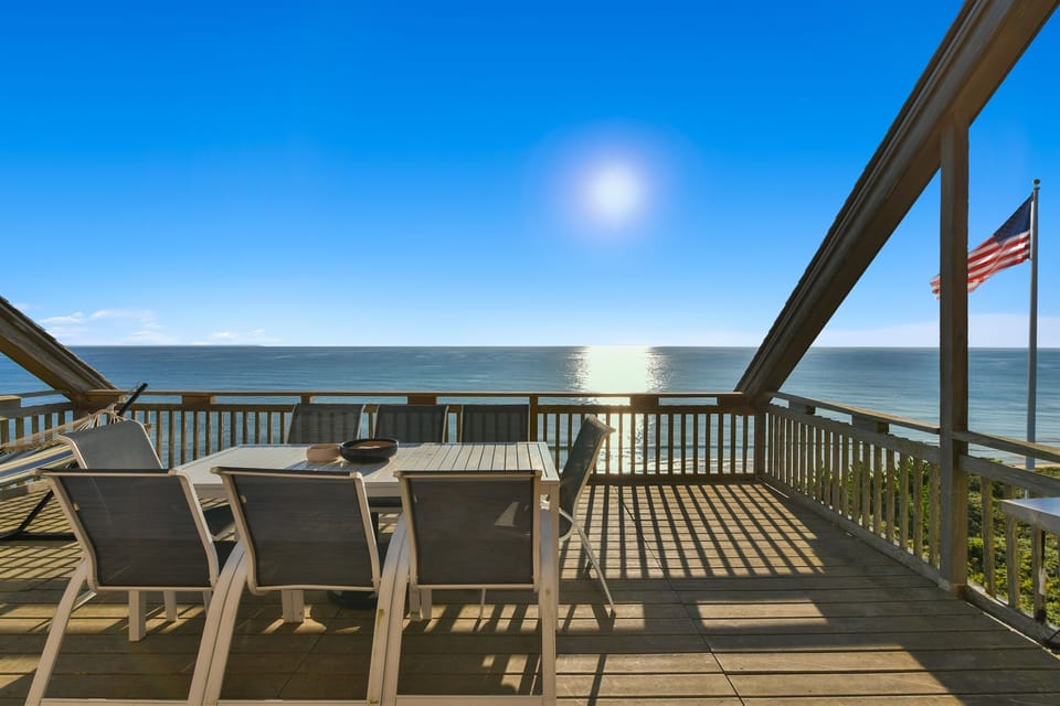 Atlantic Ocean views straight out from the deck.
