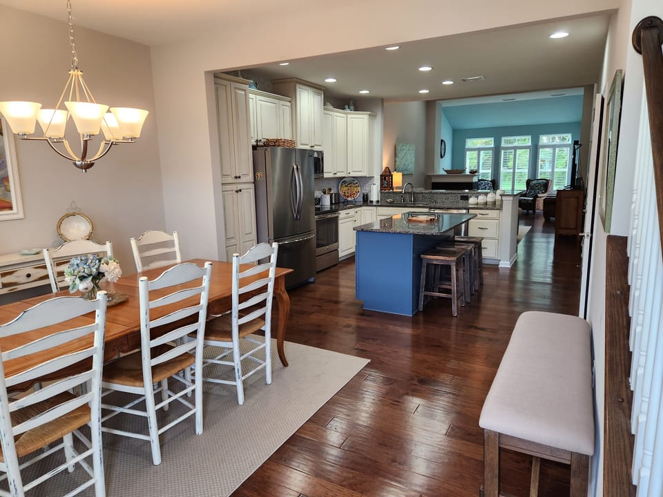 Dining room, kitchen, living room on main floor