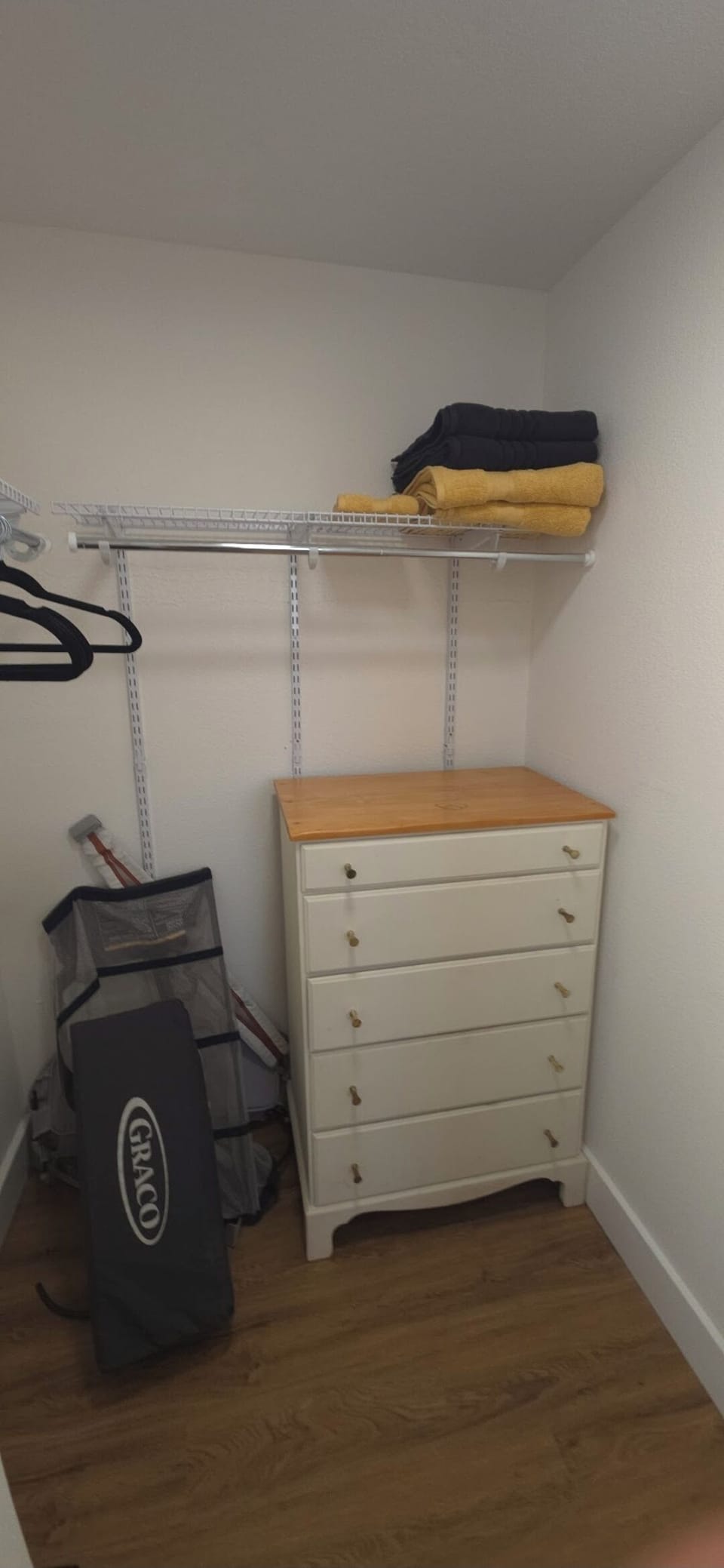 Walk in closet in master bedroom