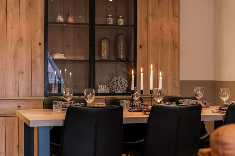 Warm wooden cabinet adding charm and character to the space 🌿