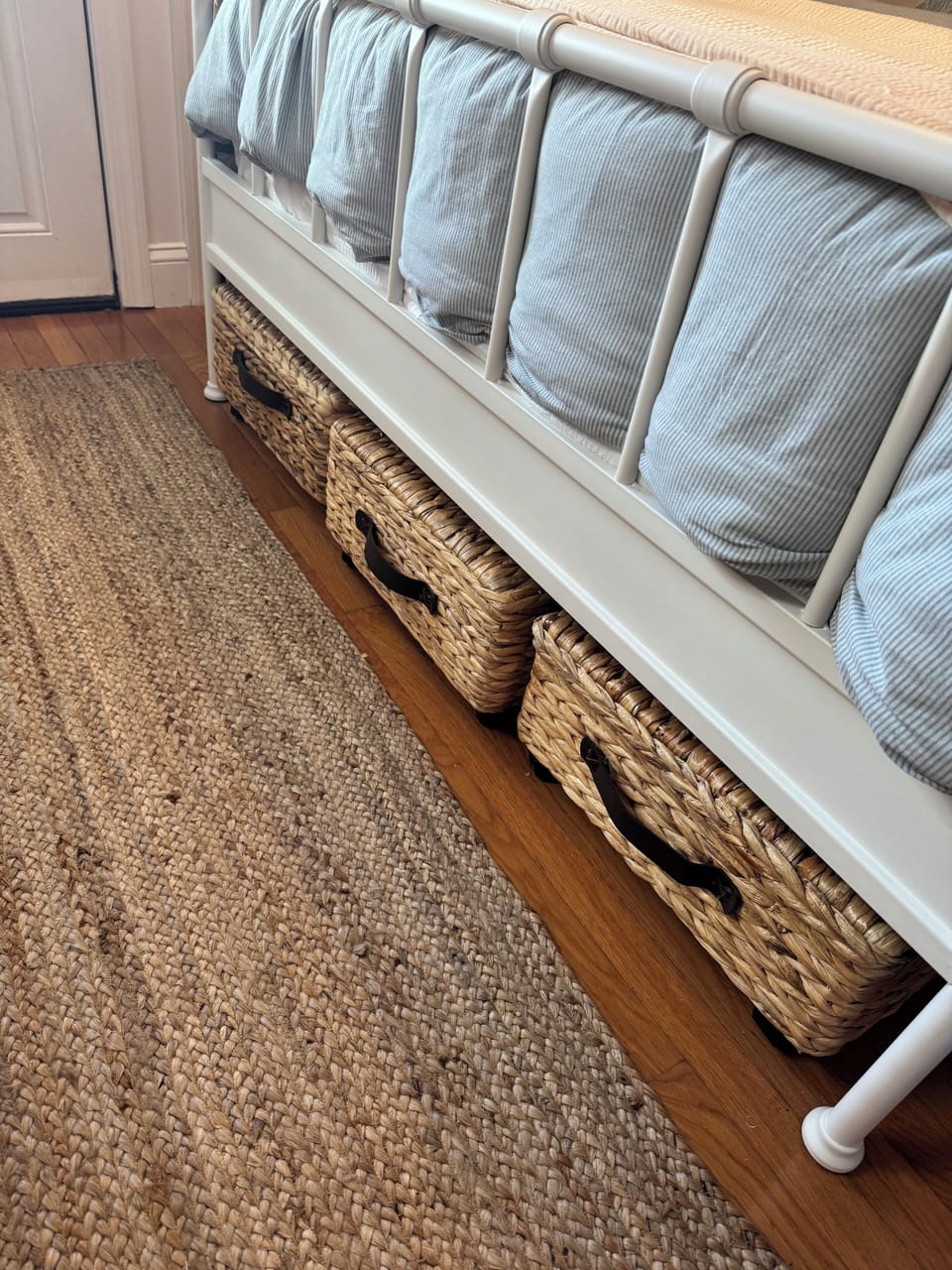 Clothing storage in master bed