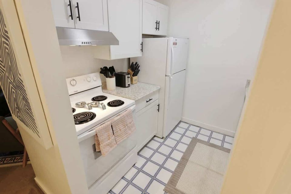 Full sized kitchen comes equipped with all needed to make a delicious meal! 