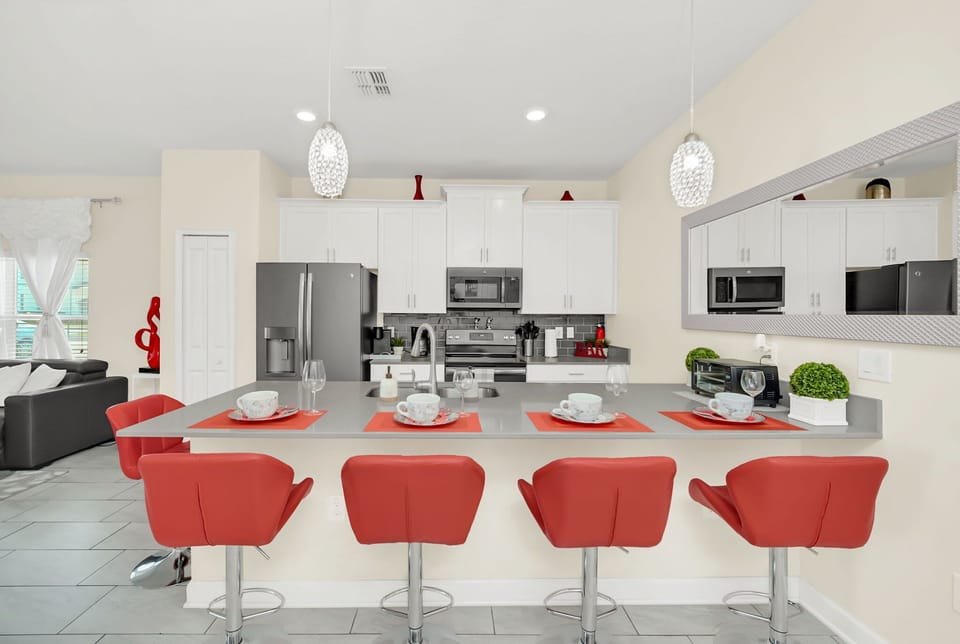 Fully stocked kitchen for all your cooking needs!
