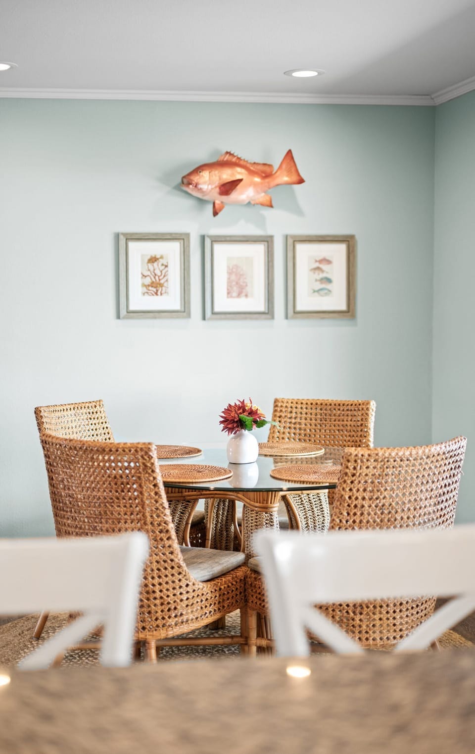 Dining Nook with Wicker Chairs