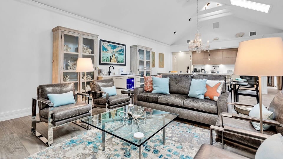 The living room is in the main house...