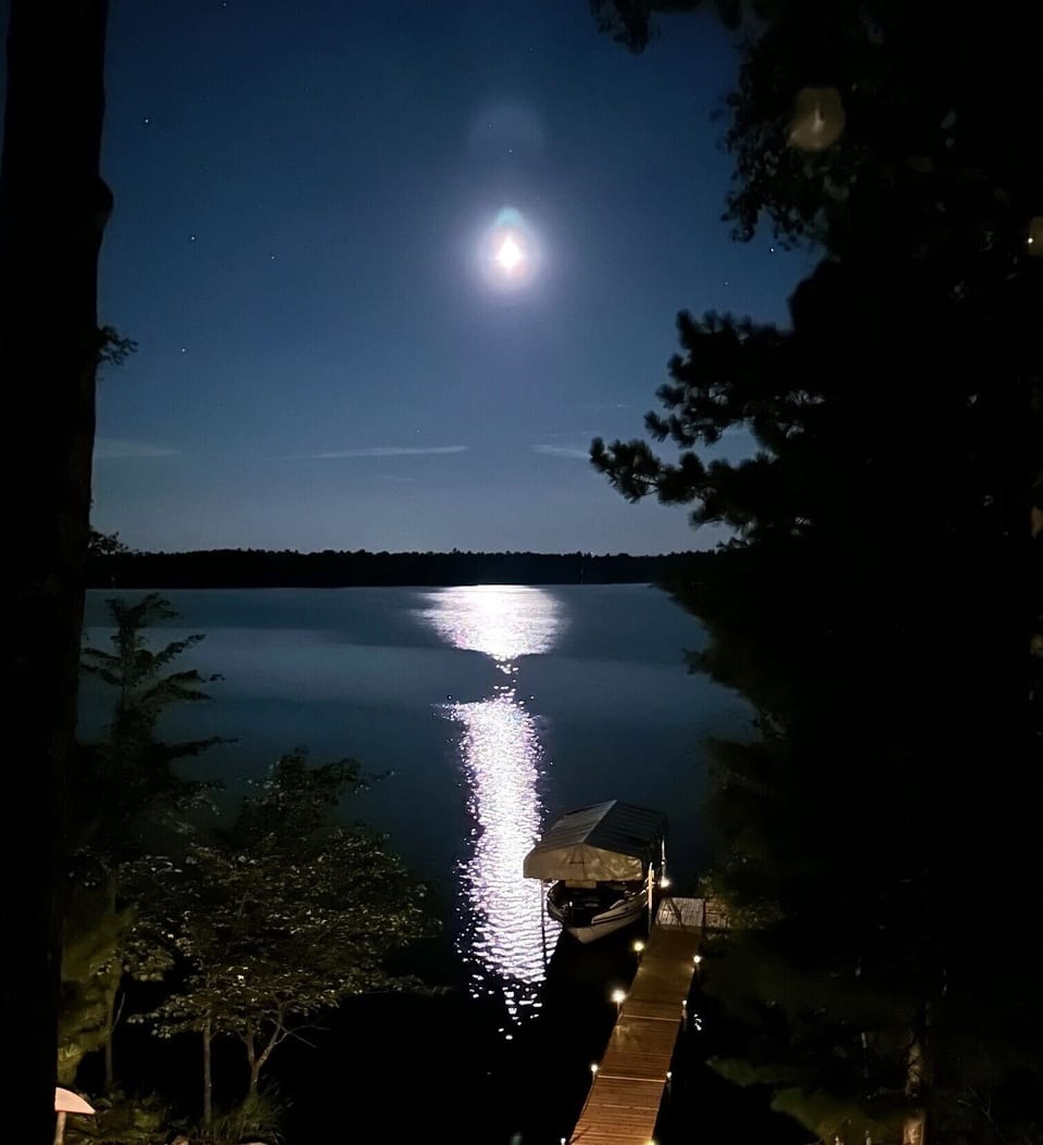 Moonlight view of Boulder Lake
