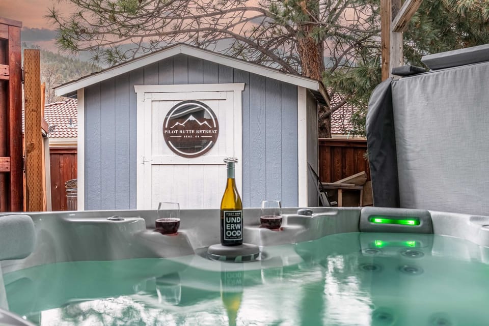 Bask in bubbling bliss in the private hot tub