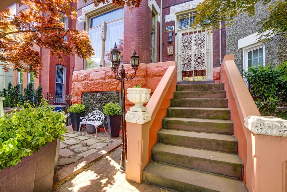 Neighborhood, Path, Walkway, House, Staircase