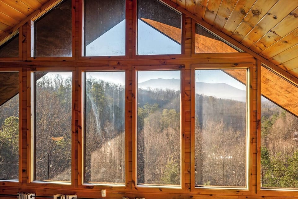 Here is the view you will experience from upstairs. Mount Le Conte in the background
