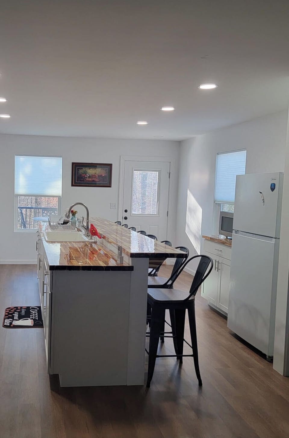 Open eat in kitchen bar style dining