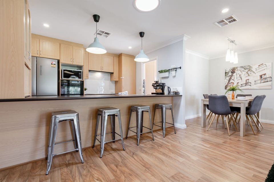 Open plan kitchen dining area