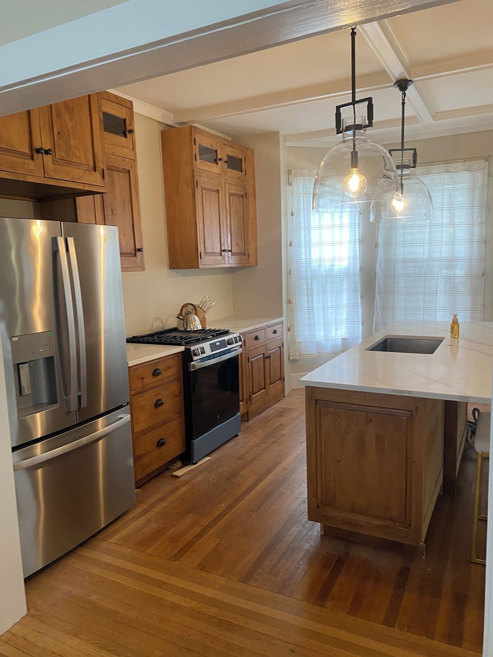 Brand new kitchen with 8 foot island