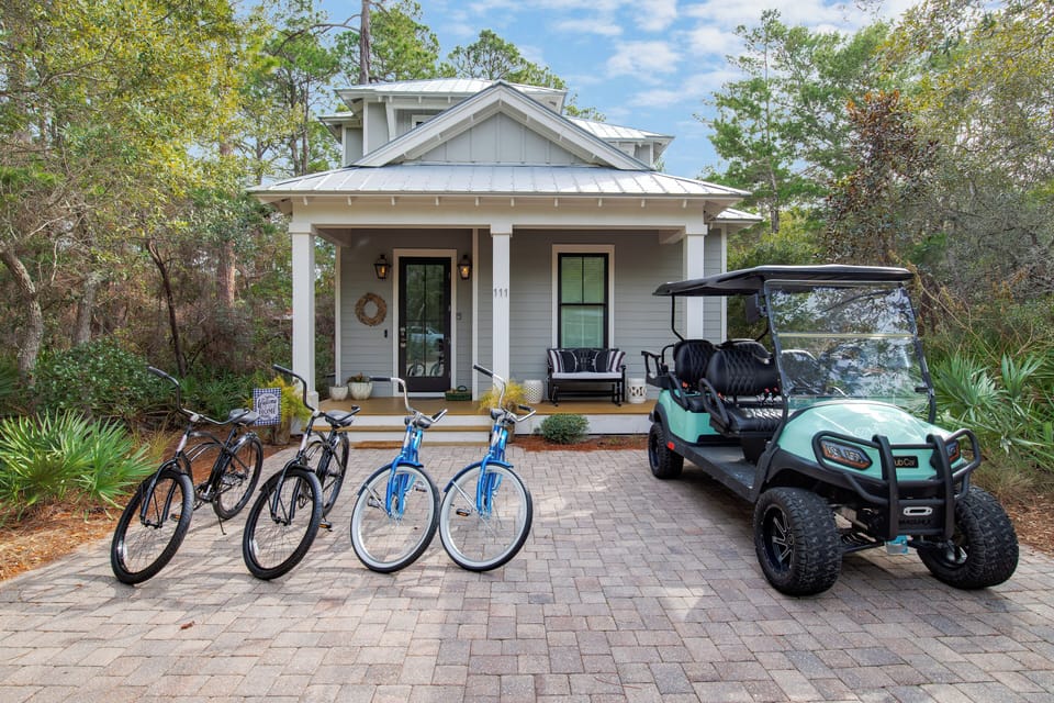 Golf Cart & 4 Bikes