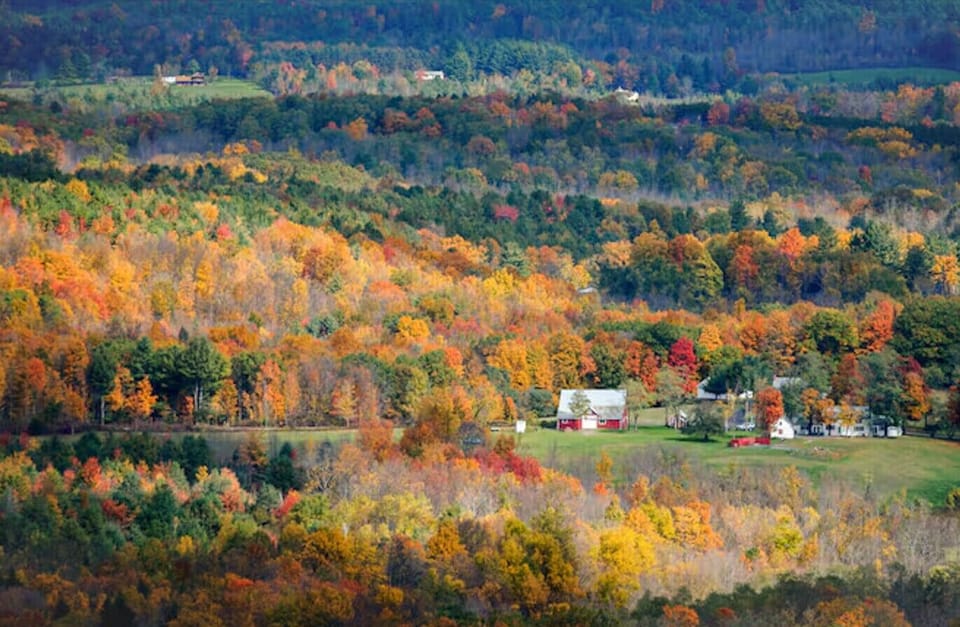Stay close to Otis Reservoir and experience stunning fall colors reflected on the water.