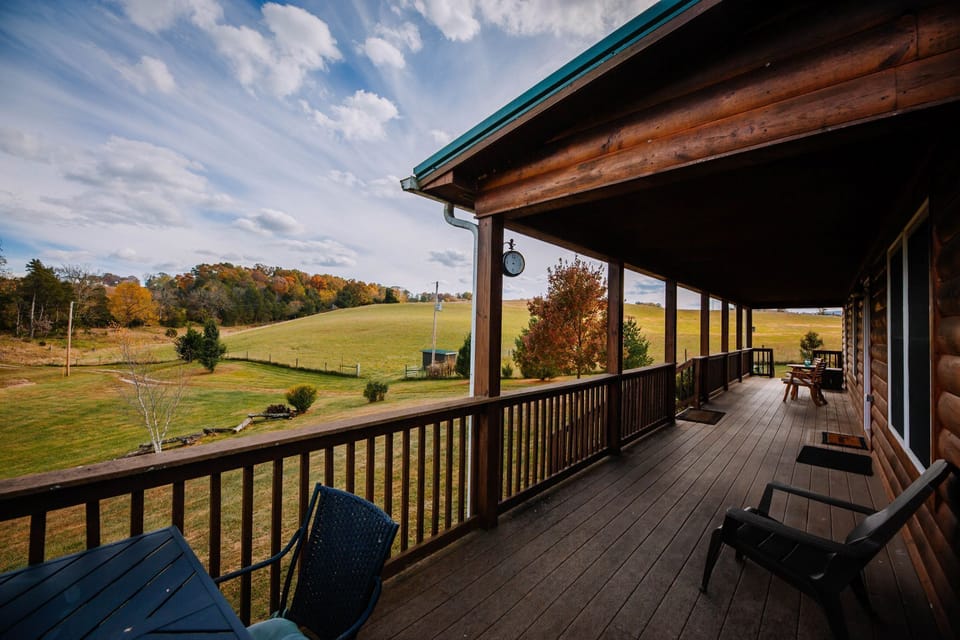  Ample outdoor seating, great for gatherings or enjoying panoramic countryside vistas.