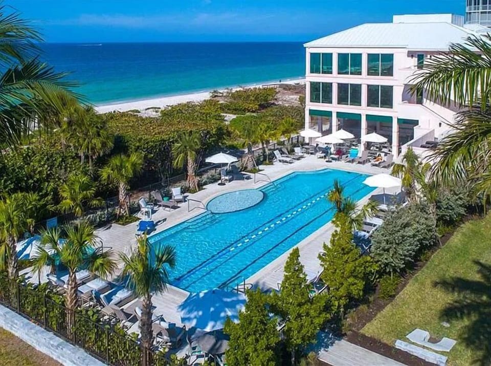 Association pool. About 5 minute walk. 