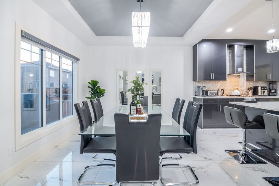 Bright dining area with seating for the whole family, perfect for shared meals
