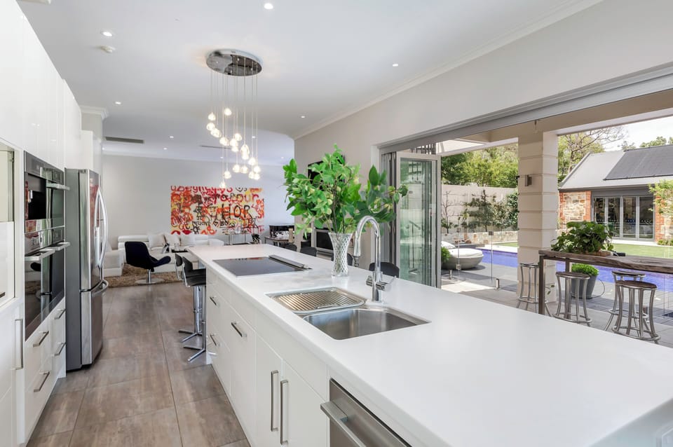Kitchen- entertain in style with full designer kitchen, bi-folds out to pool and entertaining area