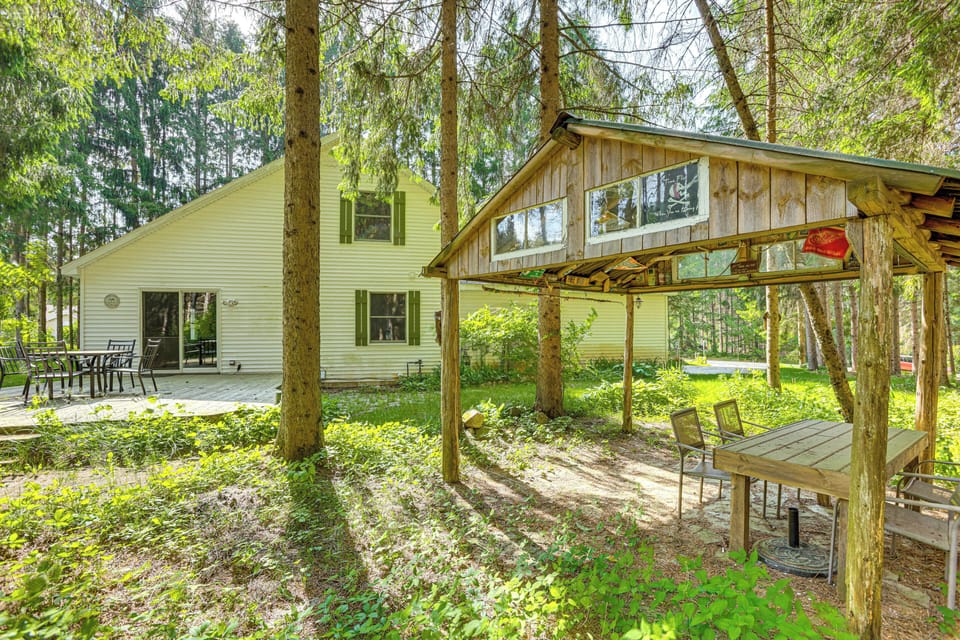 Exterior | Covered Dining Pavilion | Deck | Private Yard