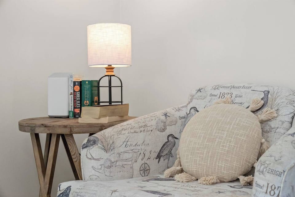 Feel free to grab a book and read on this comfortable swivel chair