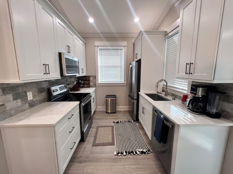 Fully equipped kitchen including coffee maker and even spices!
