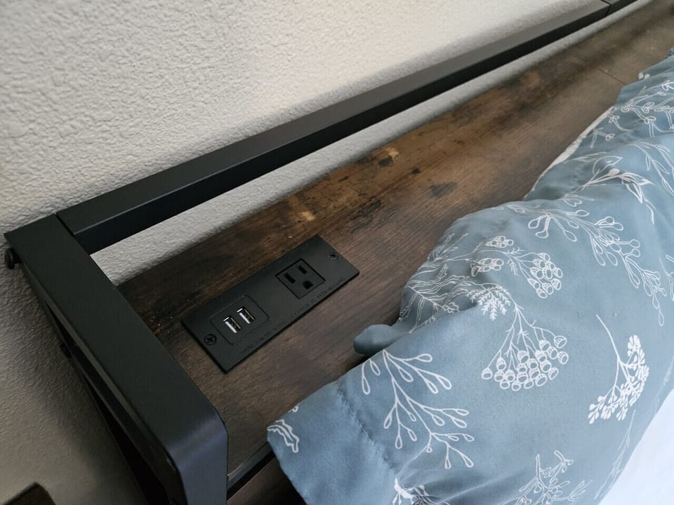 Charging stations in the headboard