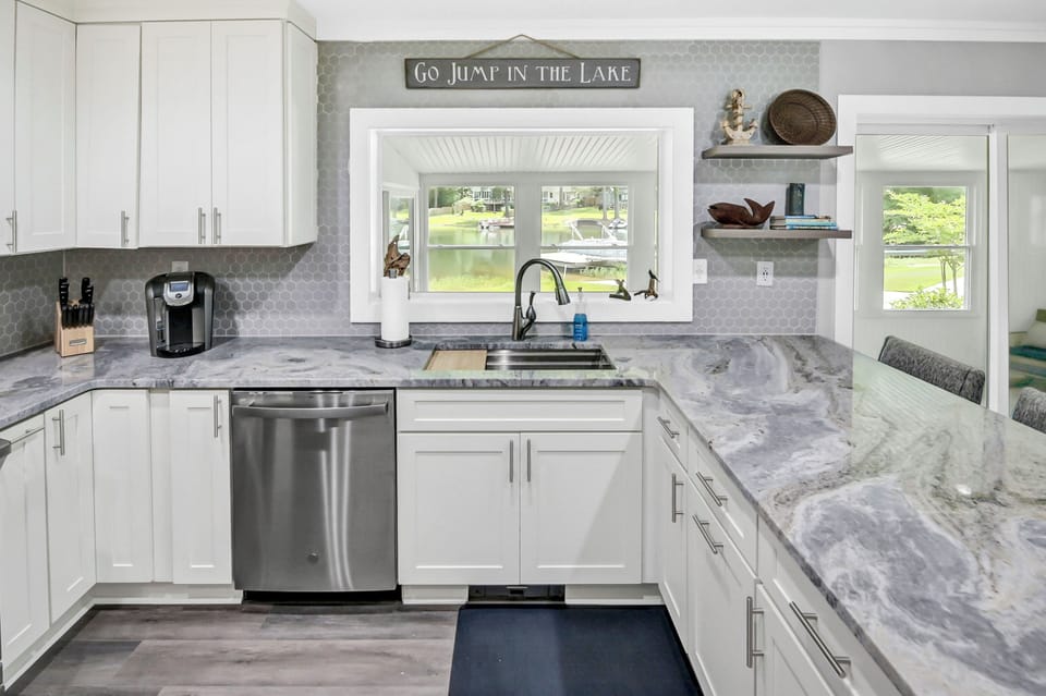Views of the lake from the kitchen