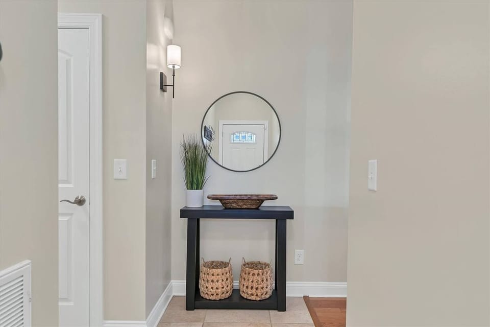 Entry foyer with console table