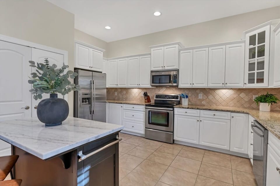 Modern kitchen with stainless appliances