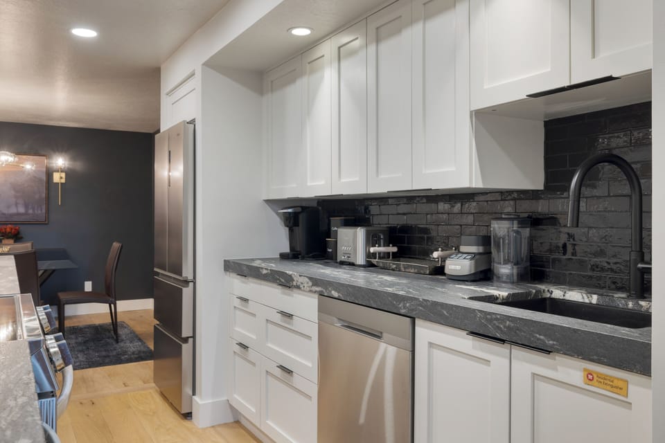 Sleek kitchen.