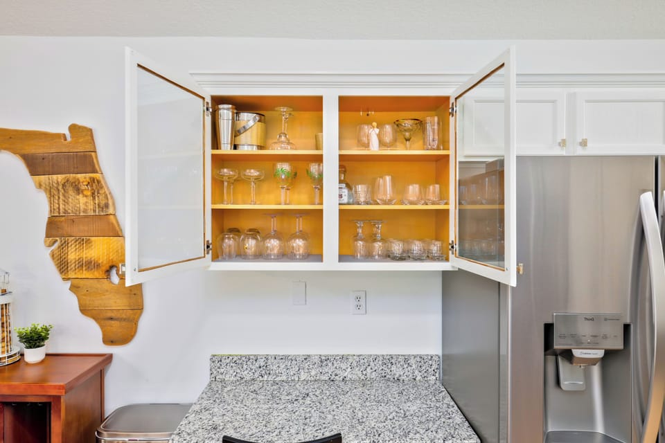 Kitchen details with coffee maker and essentials