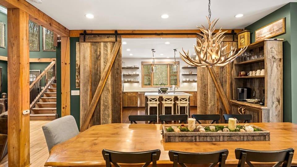 Close up the Kitchen barn doors for some privacy