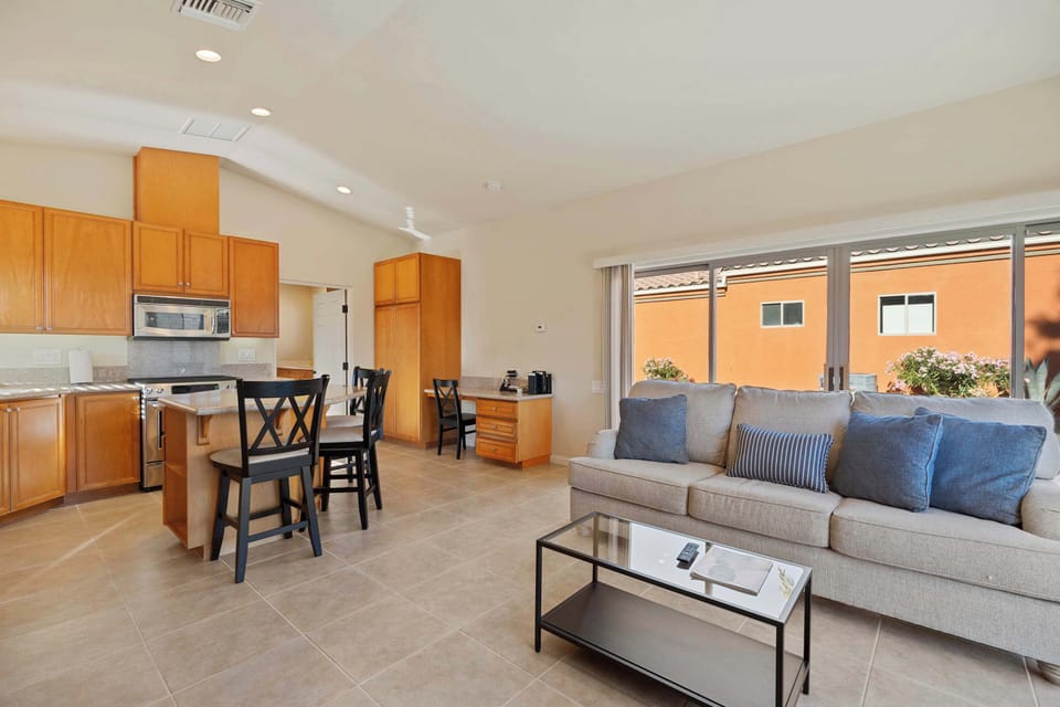 Open living and kitchen area