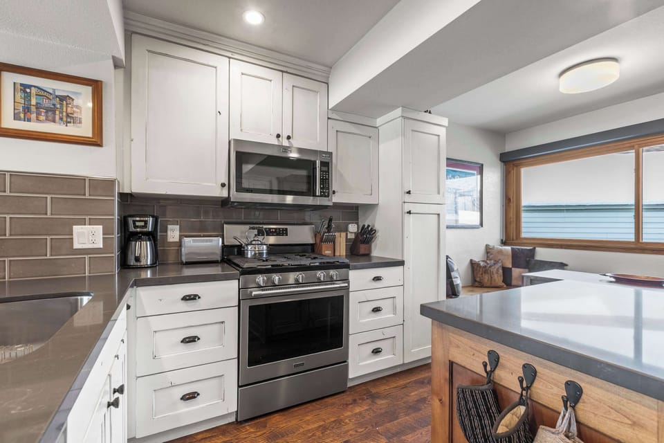 Kitchen is fully stocked for guests. 