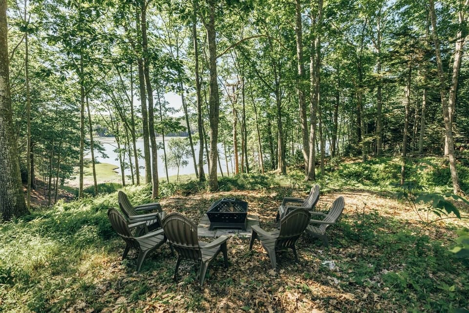 Wood burning firepit available in the summer, fall and spring.