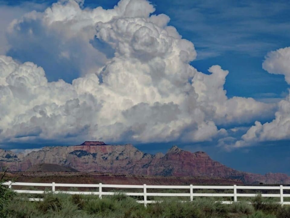 View of Zion National Park from the backyard!
