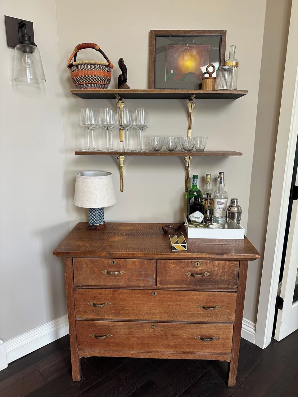 Barware in large living room