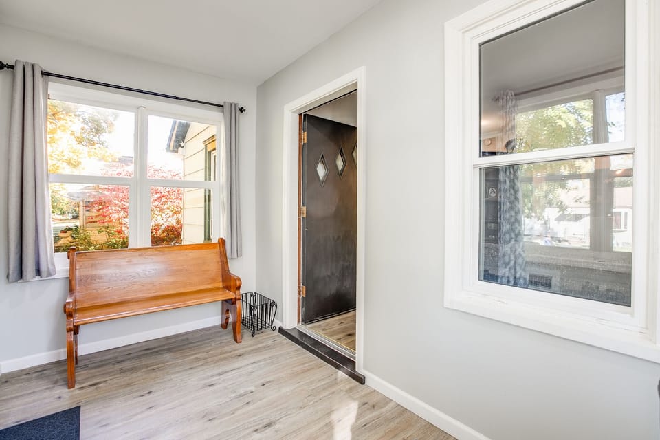 The front entry area leads into the living room.