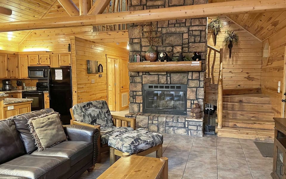 Wood burning fireplace