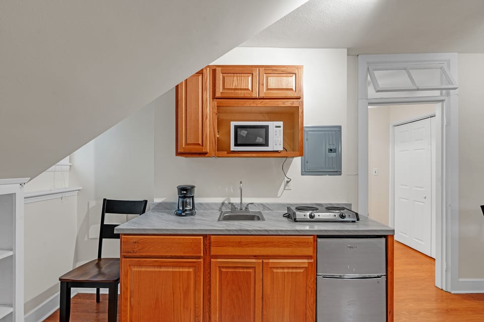 Indoors, Kitchen, Microwave, Oven, Chair