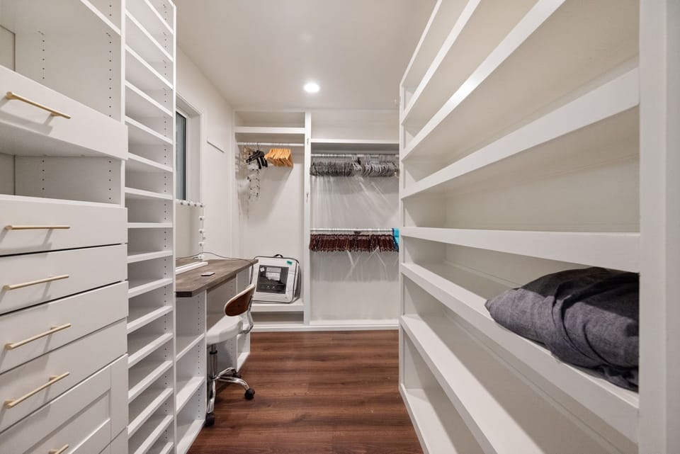 Master closet with vanity