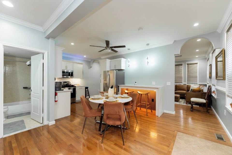 Kitchen area seats 8 Open space