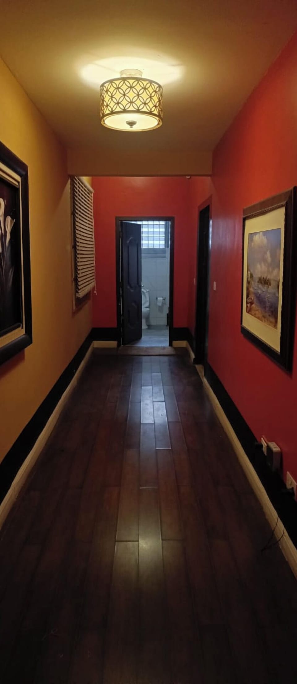 Hallway to the guest restroom 