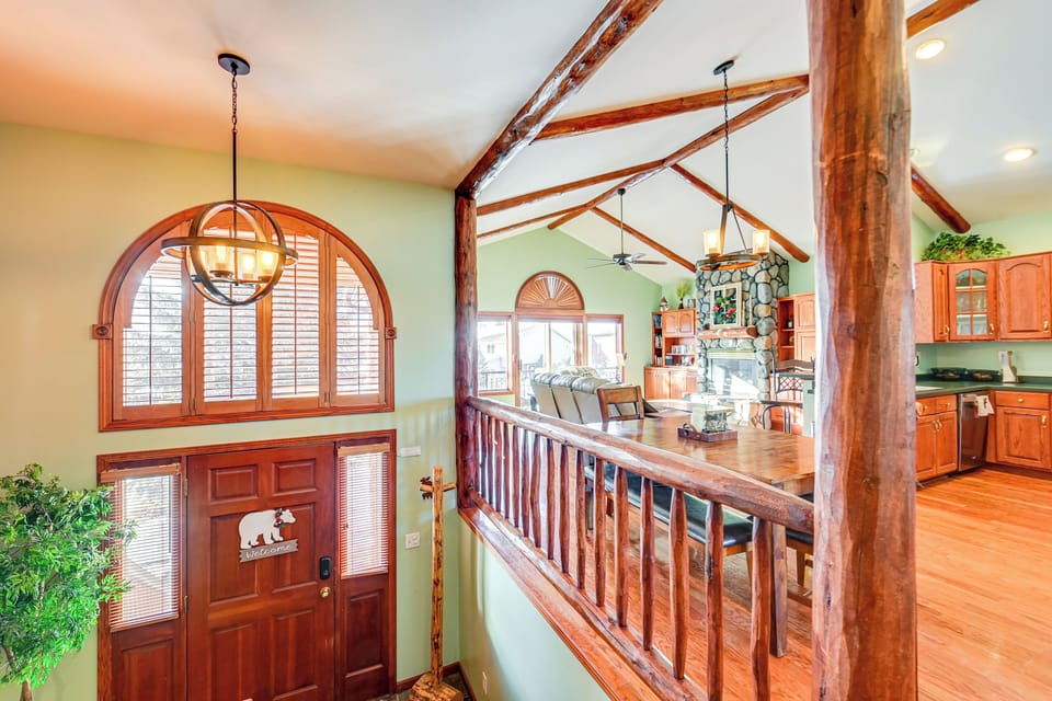 Staircase to Upper Level w/ Chair Lift