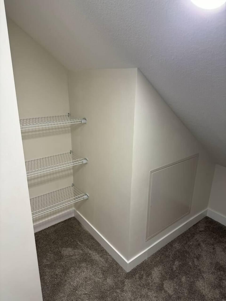 Plenty of storage is available in the large closet