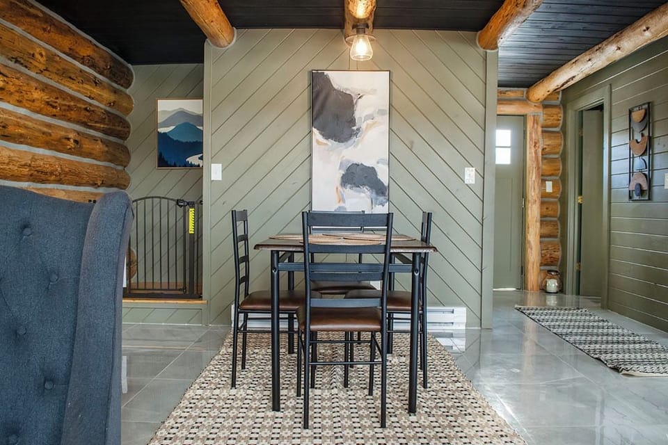 Dining table seats 4. Stairs to loft to the left