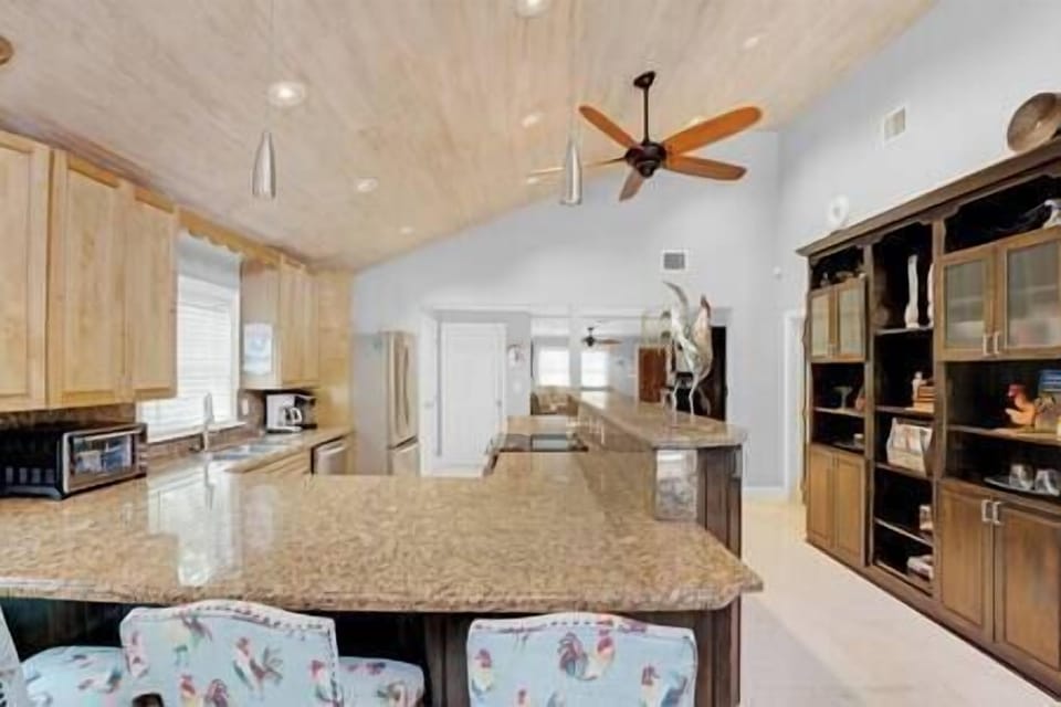 View from the back of the house to the front shows the large open plan of the home.