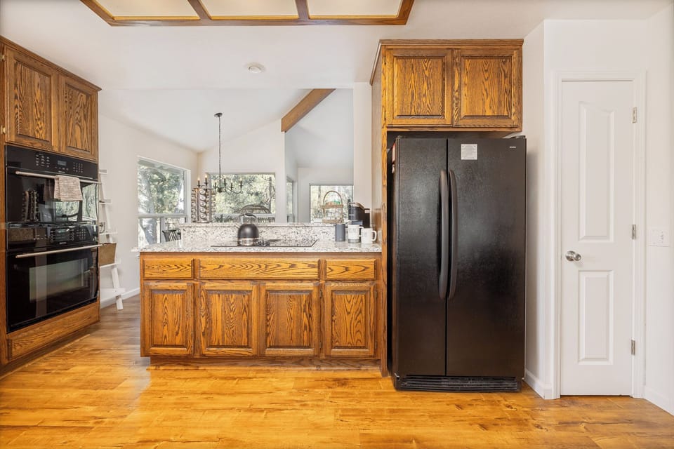 Kitchen looking into dining area