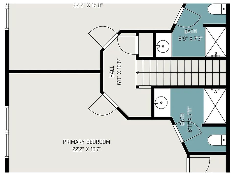Large upstairs bedroom suites